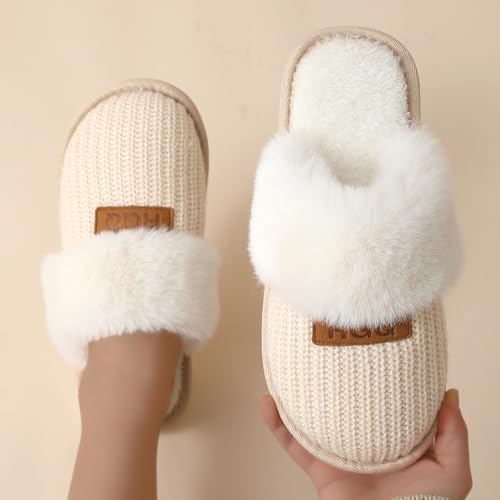 Image of DRUNKEN Slippers For Women Winter Sandals Casual Flats Home Footwear Man Girls Sliders Flip Flops Chappals Ladies Clogs Sleeper Slides Stylish Ortho Soft