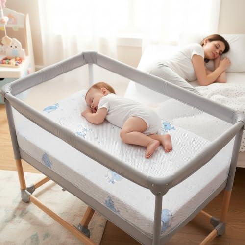 Image of Pack and Play Mattress, 38 inchx26 inch High Density Soft & Firm Memory Foam Pack N Play Mattresses, Mattress for Pack and Play for Pack N Play with Non-Slip Bottom Washable Cover