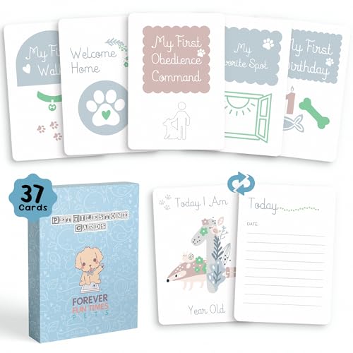 Pet Milestone Cards – Celebrate Your Pet’s Journey, Growth and Key Moments with Keepsake Cards - Perfect for Dogs, Cats, Puppies, and Kittens - Ideal as a Pet Adoption Gift, Pet Memory Book