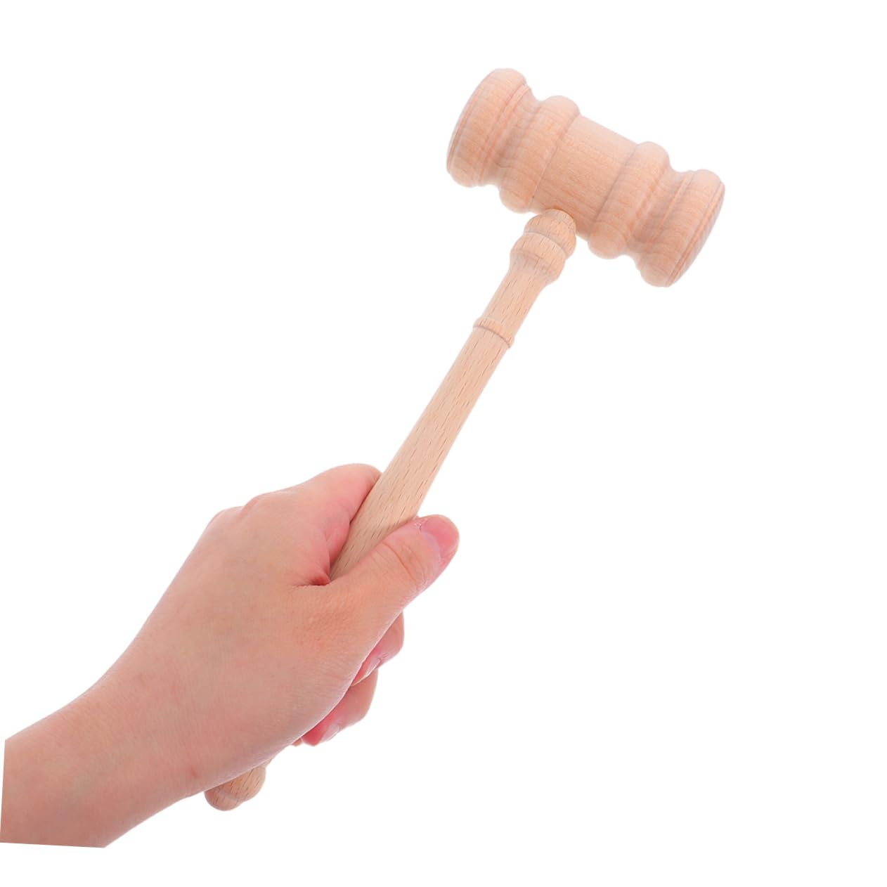 Generico 2 Pezzi Martello Giudice Legno Non Rifinito per Cosplay Accessori Costume Avvocato Decorazione per Feste