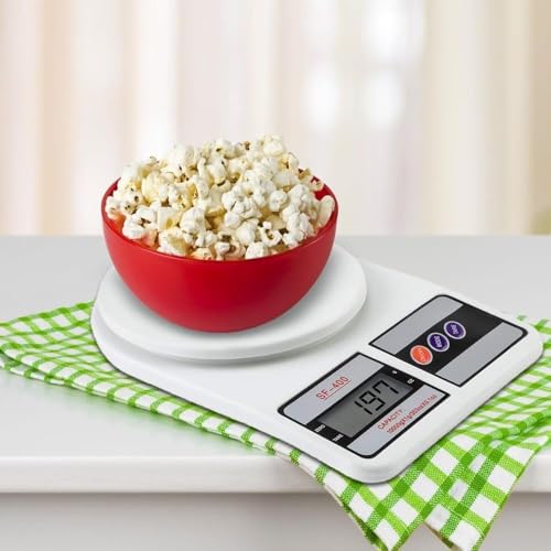 Image of Digital Kitchen Food Weighing Scale For Healthy Living, Home Baking, Cooking, Fitness & Balanced Diet. | Weighing Scale With Digital Display SF 400 10Kg x 1gms (SF 400 WHT)