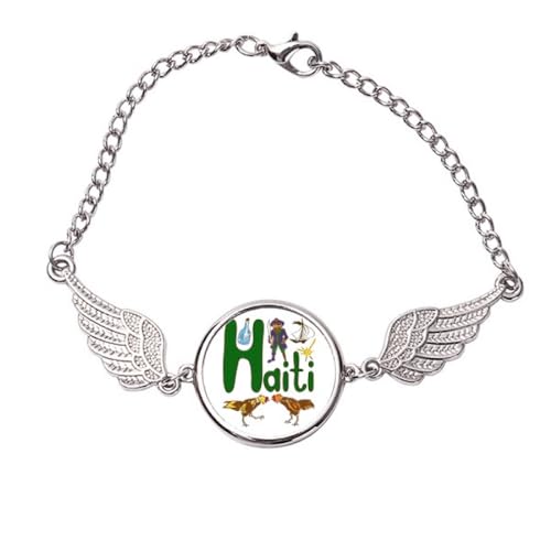 Bracelet ailes d'ange Haïti en métal taille M pour homme et femme