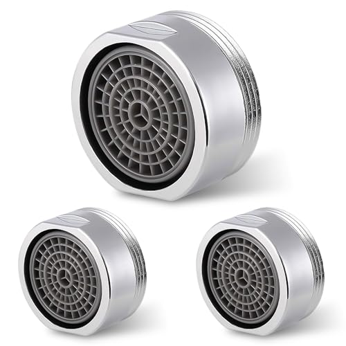 SleepDay Lot de 3 régulateurs de jet M24 - Débit d'eau max. 10 l/min - Anti-calcaire - Avec filtre sphérique - Mousseur en plastique chromé - Pour robinets