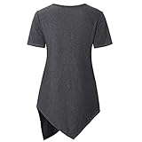 Generisch Vêtements de maternité d'été pour femmes et femmes - T-shirt à manches courtes - T-shirt d'allaitement - T-shirt de grossesse - Haut avec tunique - Mode de grossesse, Lb20 gris, S