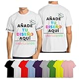 velquessa Camiseta Personalizada,Personalizar Camisetas Hombres Mujeres Diseño Foto/Logo/Texto,Camisetas Personalizadas Pareja,Camiseta para Personalizado por Delante y Detras