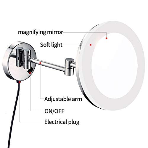 Miroir de maquillage mural lumineux pour un rasage de précision