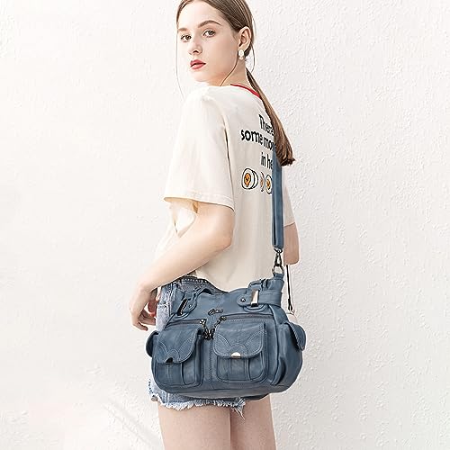 Image of KL928 Women's Large Purses Handbags PU Leather Multi-Pocket Shoulder Bag | Large