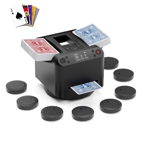 MagicDealer 2-in-1 Automatic Card Shuffler and Dealer Machine 8 Remotes