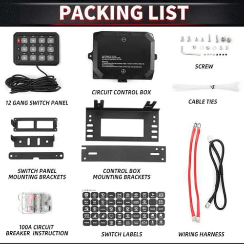 Panneau de Commutation 12 Gangs RGB 12v rétroéclairé personnalisable pour ATV - 3