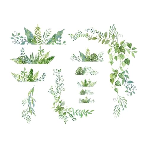 SUPERDANT Green Plants Wall Decals 2 Sheets/Set...