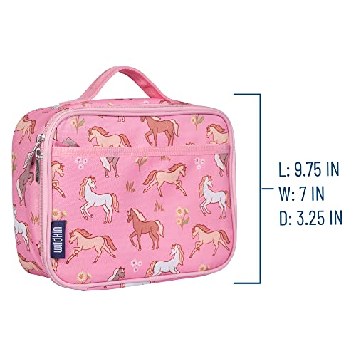Wildkin Kids Insulated Lunch Box Bag For Boys & Girls, Reusable Kids Lunch Box Is Perfect For Elementary, Ideal Size For Packing Hot Or Cold Snacks For School & Travel Bento Bags (Wild Horses) #TOP4