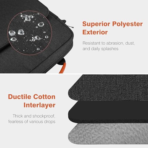 Image of Dadanism 9-11 Inch Tablet Sleeve Bag Carrying Case with Shoulder Strap for iPad (A16) 11 inch, iPad 10th Gen 10.9 inch, iPad Air M4 /Pro M5 11 inch, iPad 9 /8 /7th 10.2 inch, Galaxy Tab A11+ Plus 11 inch,Black & Grey