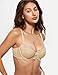 Wingslove Women's Sexy Lace Plus Size Embroidered Sheer Unpadded Underwire Unlined See Through Bra(Nude,34G)