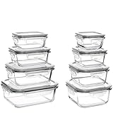 EASYware Juego de RECIPIENTES DE VIDRIO HERMÉTICOS, CONTENEDORES, TOPER, A PRUEBA DE FUGAS, PARA ALIMENTOS, refrigerador,...