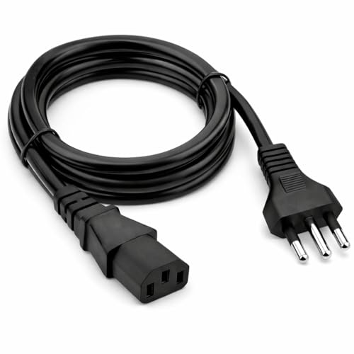 Cabo de Força Tripolar 3 Pinos 1,5m Bivolt Padrão Brasileiro NBR 14136 com Conector IEC C13 Universal – Compatível com PC, Monitor, TV, Impressora, Notebook, Fonte, Nobreak e Equipamentos Eletrônicos
