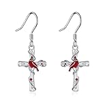 POPKIMI Red Cardinal Earrings S925 Sterling Silver Cardinal Jewelry Red Bird Memorial Red Cardinal T