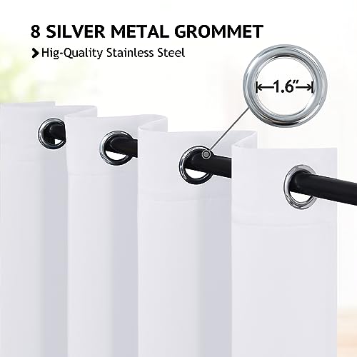 Image of COSVIYA Grommet Room Darkening Pure White Curtains 84 inch Long for Bedroom | Light Blocking Insulated Thermal Curtains for Living Room, Blackout Thick Polyester Window Drapes,52x84 inches, 2 Panels