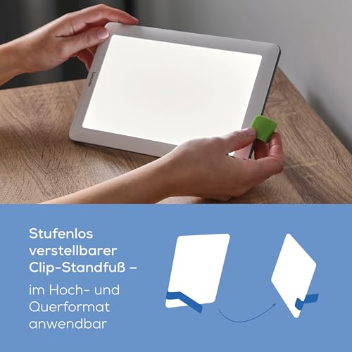 Beurer TL 30 Tageslichtlampe, Simulation von Tageslicht, bis zu 10.000 Lux, Medizinprodukt, flimmer- und UV-freie LED-Technologie, Tageslichtleuchte mit verstellbarer Halterung und Tasche