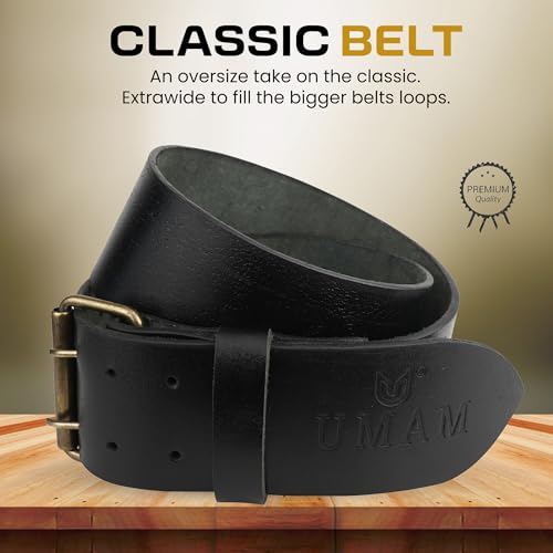 Leather Kilt Belt-Heavy-Duty wide Genuine with Double Prong Buckle, Adjustable Fit-Rugged Appeal3