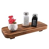 Halomoon Farmhouse Wooden Display Stand, Brown-12x5x2 inch, Rustic Home & Kitchen Decor