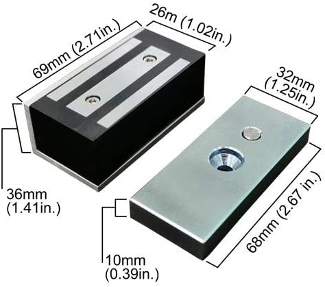 Miniatura 2 de Visionis VIS-ML120 Cerradura magnética pequeña para puerta de gabinete eléctrico de 140 libras para interior a prueba de fallas Maglock normalmente