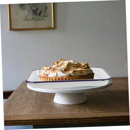 Plateau rectangulaire émail pour cuisson et service au barbecue