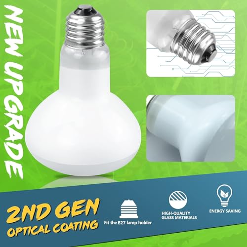 LUCKY HERP Reptile Heat Lamp Bulb, 2 Pack 75W Basking Spot Light for Tortoise D3, E27 Reptile Basking Lamp for Lizard Snake, Chick, Dog - Image 2