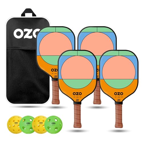 Set de 4 paddles + 4 balls OZO équipement complet de loisir de plein air adulte