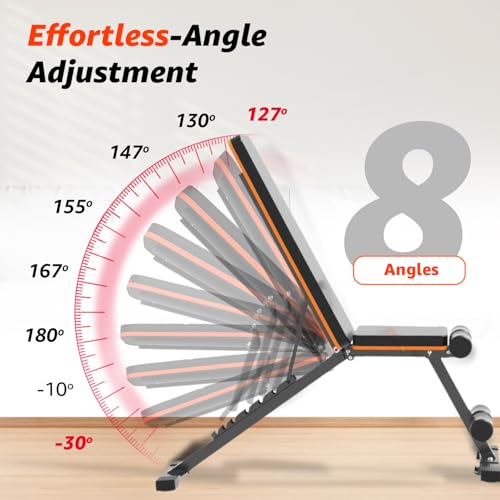 Image of MAXPRO MP-AB301 MAXBENCH Commercial Grade Adjustable And Foldable Gym Bench Incline,Decline & Flat 250 Kg Capacity Fitness Gym Bench with Resistance Ropes For Home Workout,Adjustable Strength Training Bench for Full Body Workout