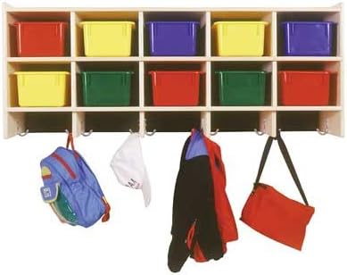Steffy Wood Products 10 Section Double Wall Locker with Trays, Opaque Clear