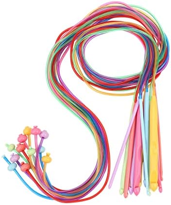 Dciustfhe 23 Pcs Tunisian Crochet Hook Set Include Plastic Cable Afghan Crochet Hook and Tunisian Afghan Aluminum Knitting Needles