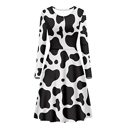 Robe à manches longues Cumagical imprimé vache taille haute XXXL
