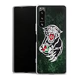 DeinDesign Silikon Hülle kompatibel mit Sony Xperia X5 IV Case transparent Handyhülle Fanartikel Augsburger Panther Eishockey