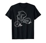 Outline of Bigfoot Riding Mountain Bike MTB Biker T-Shirt