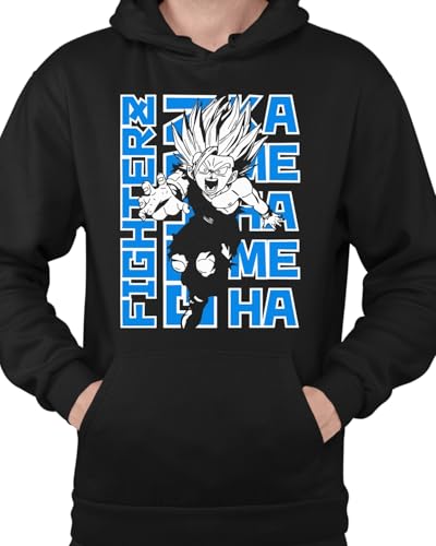 WriteFusion Dragon Ball Z Super – Design animé dynamique – Arts martiaux épiques Shonen pour les vrais fans de Saiyan Style XV, Noir , 3XL
