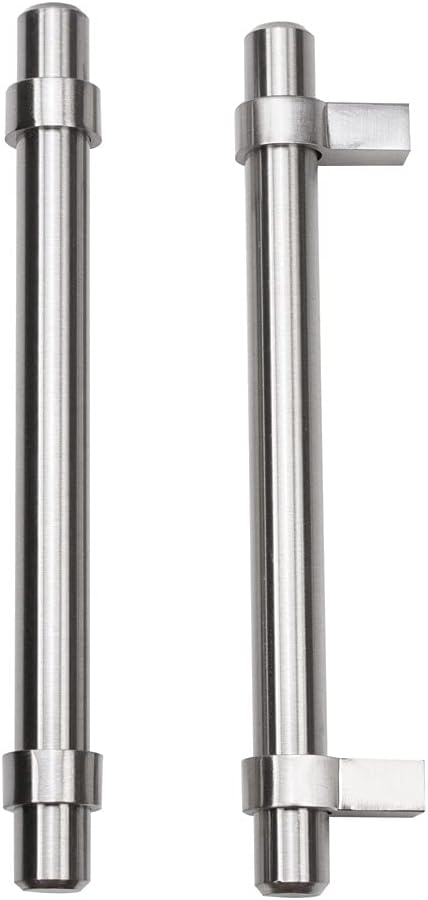 Satin Nickel Cabinet Handles,10 Pack,T bar Cabinet Pull, Brushed Nickel Drawer Handles Furniture Dresser Straight Bar Pulls (7-1/2'' Inch (192mm)) (S80161-192-BSN)