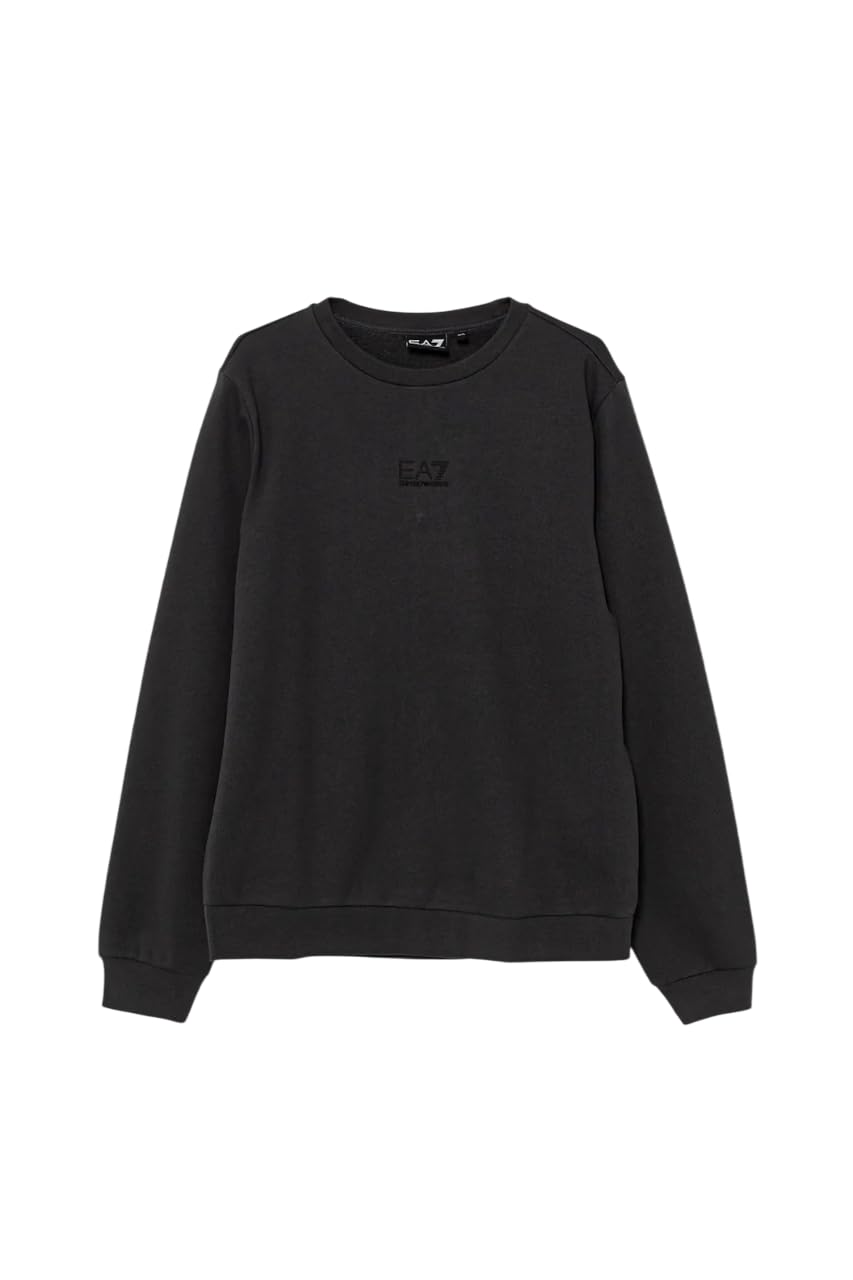 Emporio Armani EA7 Felpa Girocollo Invernale da Bambini e Ragazzi Core Identity Boy in Misto Cotone Organico ASV, 7B000161
