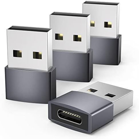 Syntech USB C Female to USB Male Adapter Pack of 3 Type C to USB A Converter Compatible with iPhone 13 12 Pro Max iPad Air 6 Apple Watch Series 7 AirPods 3 Samsung Galaxy etc,Silver