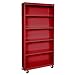 Sandusky Lee BM40361872-05 Dove Gray Steel Mobile Bookcase, 4 Adjustable Shelves, 200 lb. Per Shelf Capacity, 78" Height x 36" Width x 18" Depth