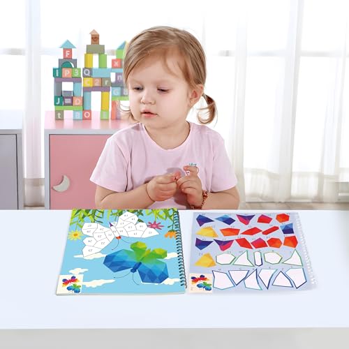 Image of 90shine 2PCS Sticker Books for Kids Ages 4-8 Multicolor Design Party Gift Create 22 Pictures