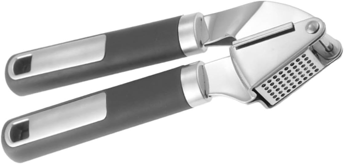 Resistant Stainless Steel Garlic Press Tool Manual Crusher Easy-clean Detachable Groove for Fine Garlic Puree Effortless Crushing Kitchen Gadget for Home Cooking