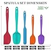 HOTEC Heat Resistant 600℉ Food Grade Silicone Rubber Spatula Set for Baking, Cooking, and Mixing Non Stick Dishwasher Safe BPA-Free Multicolor Set of 5 #1