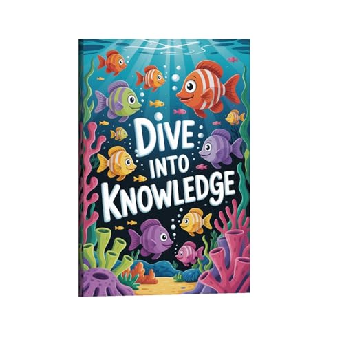 Ocean Kids Learning Poster With Dive Into Knowledge Quote And
