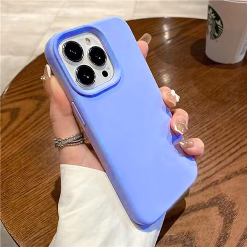 Étui silicone liquide iPhone 14 coque souple anti choc couleur violette