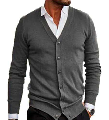 Chaqueta de Punto de Manga Larga para Hombre Chaqueta de suéter de Punto de Moda Casual para Hombre Top