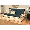 Kodiak furniture phoenix futon with suede fabric mattress in whiteblue  urban country home decor
