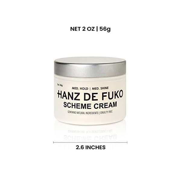 Hanz-de-Fuko-Scheme-Premium-Mens-Hair-Styling-Cream-with-High-Shine-Finish-2oz Hanz de Fuko Scheme Cream – Premium Men’s Hair Styling Cream – Medium Hold, Medium Shine – Certified Organic Ingredients, 2 oz.