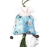 Bolsas de regalo de seda, Bolsa de bolsita con cordón Multicolor, 6 uds., borla for colgar en el espejo retrovisor del coche(Blu)
