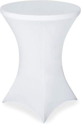 FestiCorp Mantel de elastano, manteles ajustables de cóctel, manteles redondos elásticos para fiestas, DJ, bares, bodas, cumpleaños, banquetes,