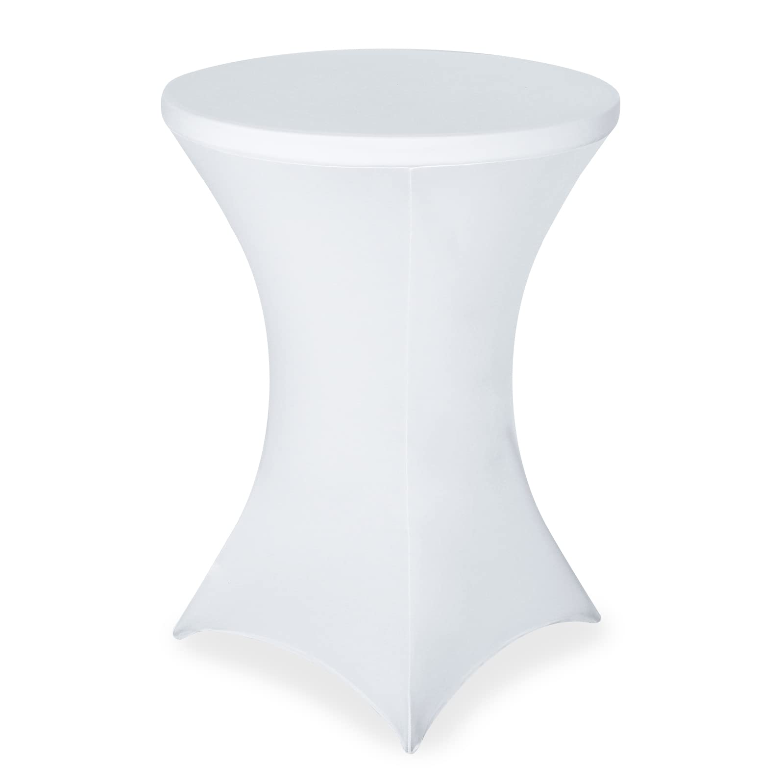 FestiCorp Mantel de elastano, manteles ajustables para cóctel, manteles redondos elásticos para fiestas, DJ, bares, bodas, cumpleaños, banquetes, color blanco, 30-32 pulgadas de diámetro x 40-43